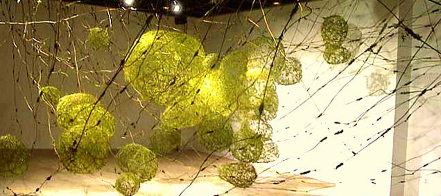 Installation végétale Halo sphérique_ photo Ikebanart création paris