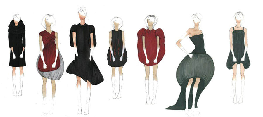 Dessins collection Capture Elin Ejelind dessin du styliste de mode