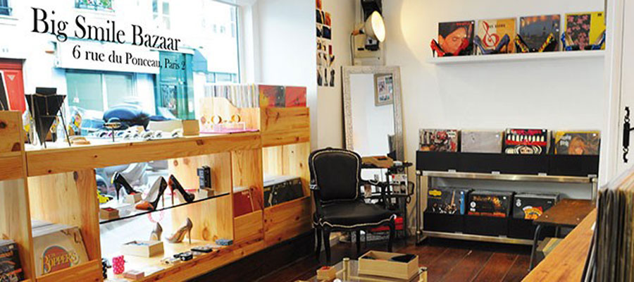Concept store Big smile bazar le store shopping vinyle vintage